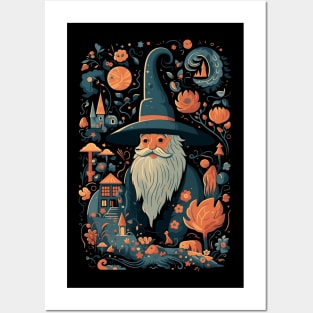 Whimsical Wizard - Cartoon Style - Fantasy Posters and Art